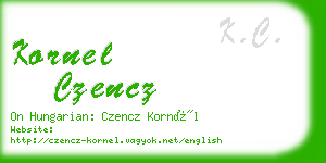 kornel czencz business card